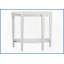 Table basse demi-lune de salon compacte en stratifié blanc à 2 niveaux Tablette de rangement fixe-198513310