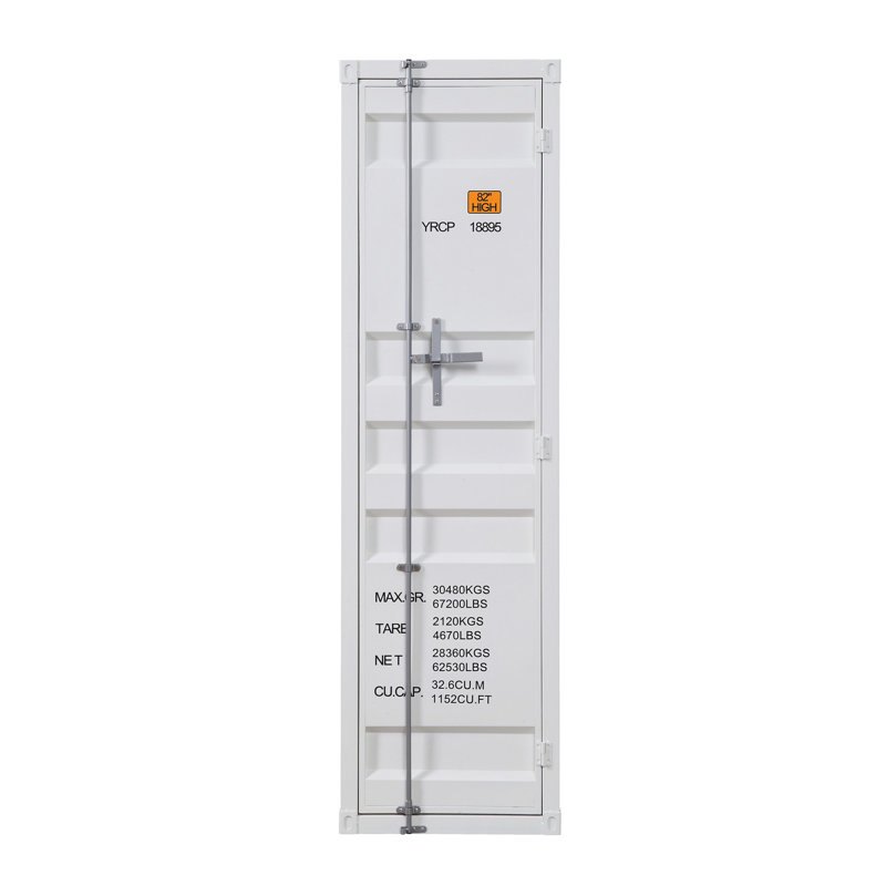 Blue Wardrobe With Full-Length Container Lock, Blanc, H 67,5 po x l 20,5 po x P 22,5 po