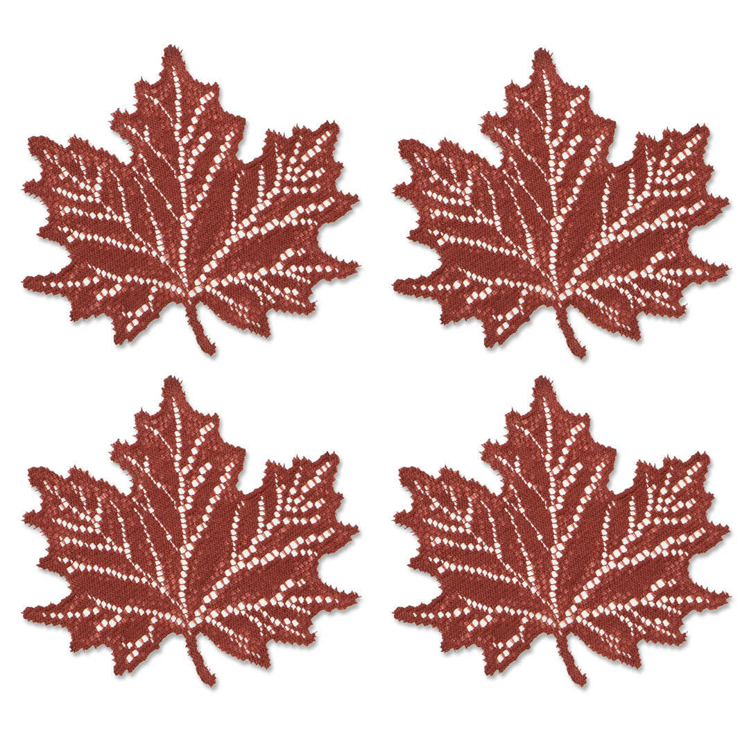 Marksbury Polyester Floral Novelty Doily (Set of 4) Millwood Pines