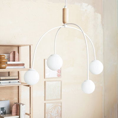 Luminaire suspendu sphérique en verre givré Luminous