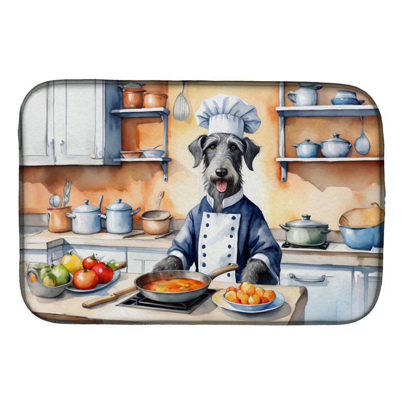 Scottish Deerhound The Chef Dish Drying Mat