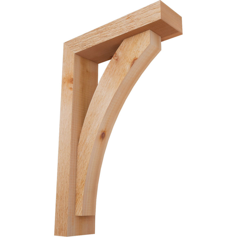 Thorton Block Bracket with Offset Brace, 22 x 14, 4"W Western Red Cedar (Rough Sawn)