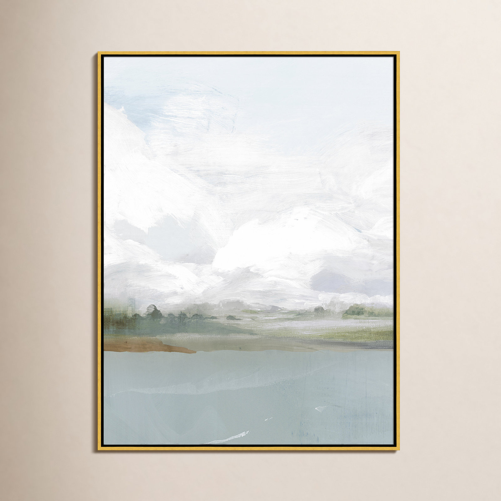All Shore Painting, 41.5" H x 31.5" W, Gold