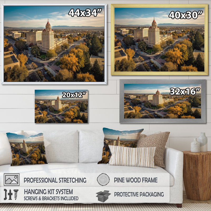 California Beauty Cityscape, impression sur toile, Cadre photo blanc, H 12 po x l 20 po x P 1 po