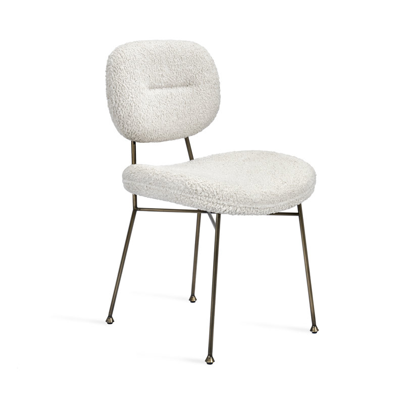 Down Faux Shearling and Bronze Upholstered Side Chair