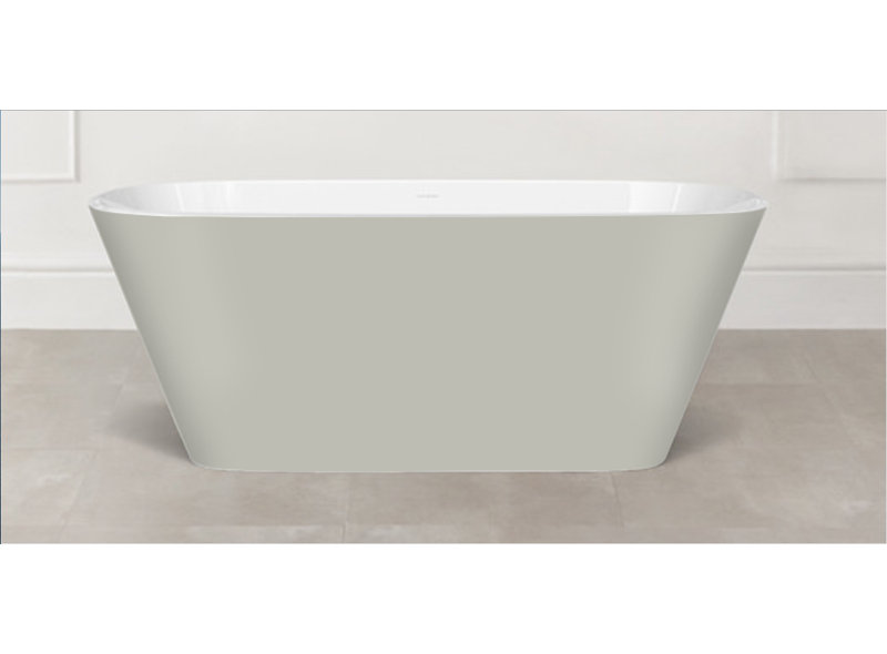 Painted Vetralla 58-3/4" X 29-2/8" Freestanding Soaking Bathtub In Volcanic Limestone With No Overflow Hole