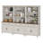 Scarlett Pantry Cabinets, Farmhouse Sideboard Credenza Cabinet With Bar Hutch For Dining Room, Modern Buffet Cabinet, Large Storage Cabinet With 6 Wooden Doors And Tall Shelve, Rustic White-73436064