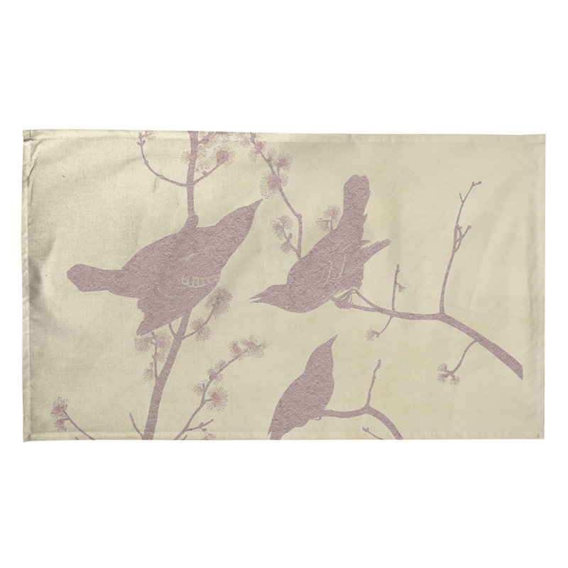 Serviette à thé à oreilles starling, Rose, Polyester sergé