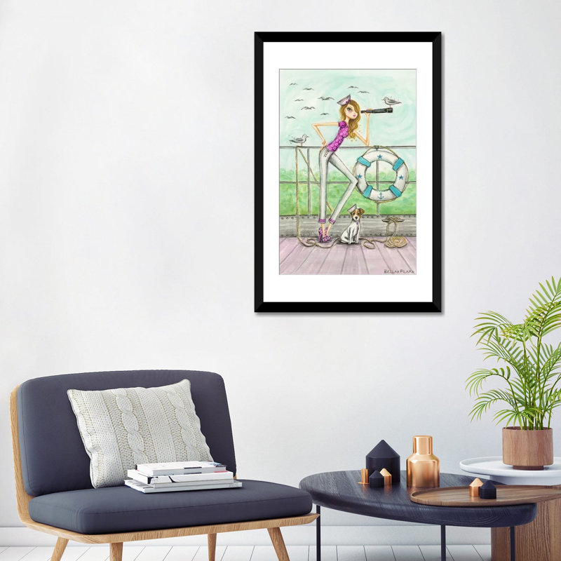 « ahoy suzanne onboard », reproduction d’art sur toile, H 32 po x l 24 po x P 1 po, Papier d'art encadré noir
