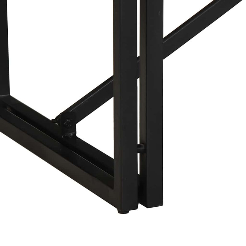 Table basse en bois massif récupéré et fer thermolaqué, Multicolore