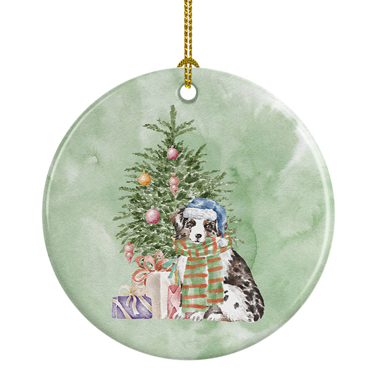 The Holiday Aisle® Christmas Australian Shepherd Puppy Hanging ...