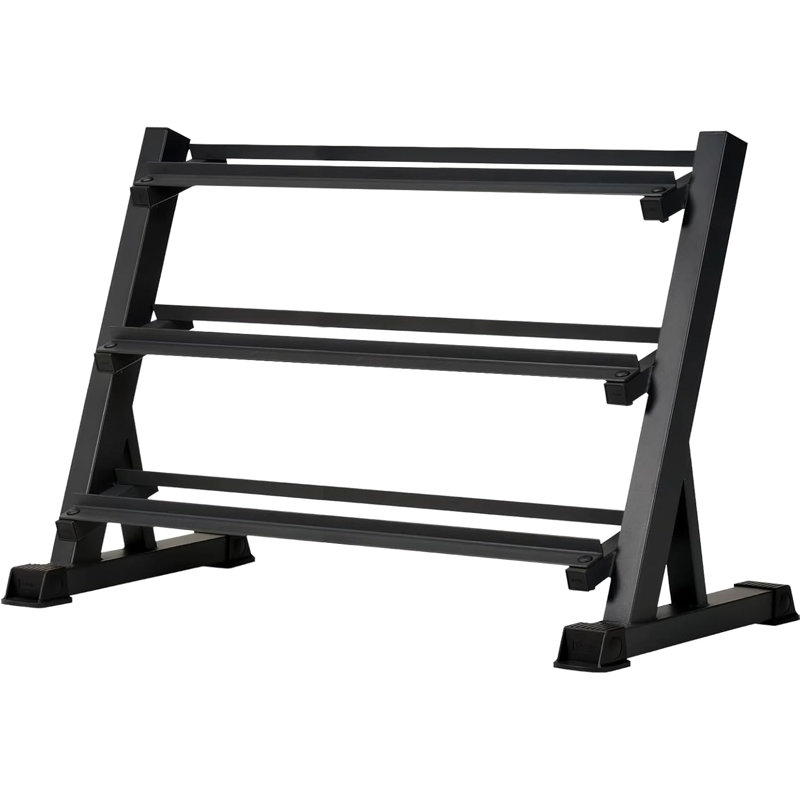 Support à haltères à 3 niveaux, capacité maximale de 1 100 lb, plusieurs tailles (51,5 po), organisateur de rangement pour poids lourds pour la gymnastique à domicile