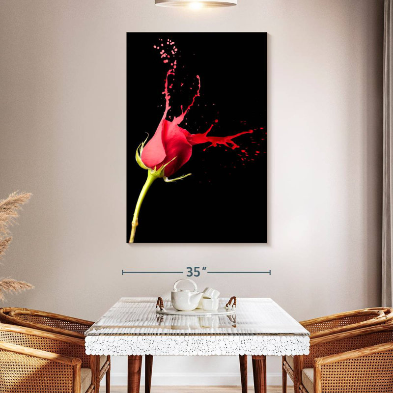 Harnek Red Rose Splash, 24" H x 16" W