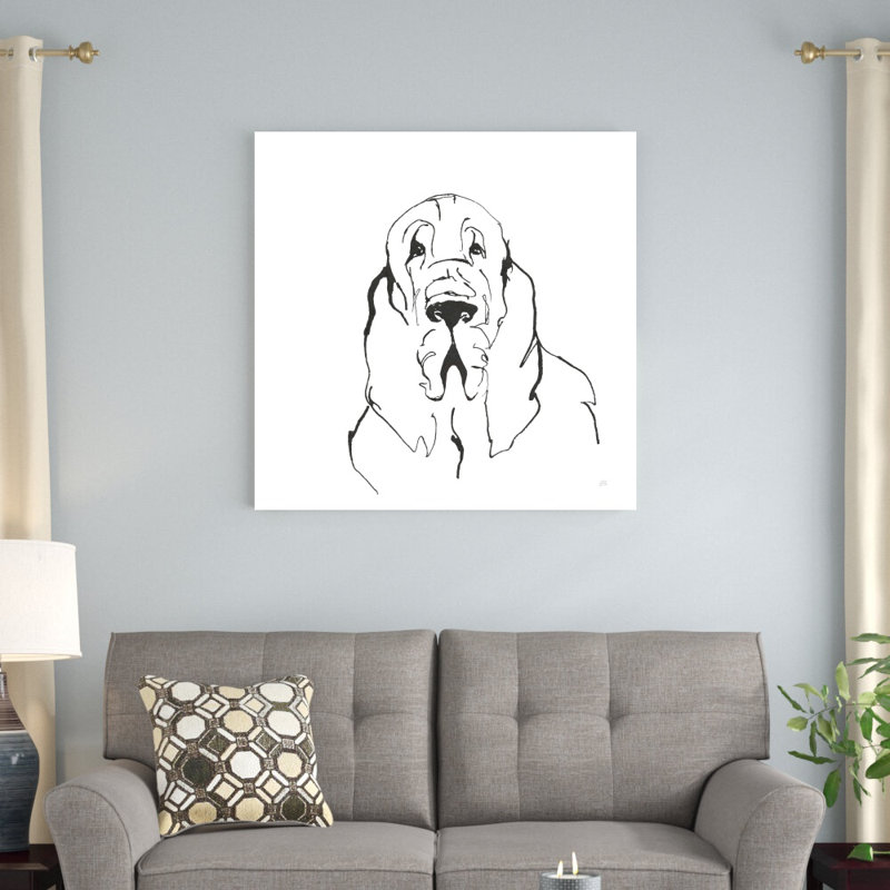 «Line Dog Bloodhound II» par Chris Paschke, reproduction d'art sur toile tendue, H 36 po x l 36 po