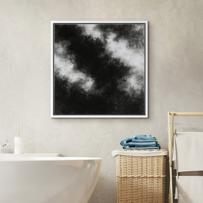 Reproduction d'art abstrait sur toile encadrée pour décoration intérieure moderne, H 16 po x l 16 po, Blanc