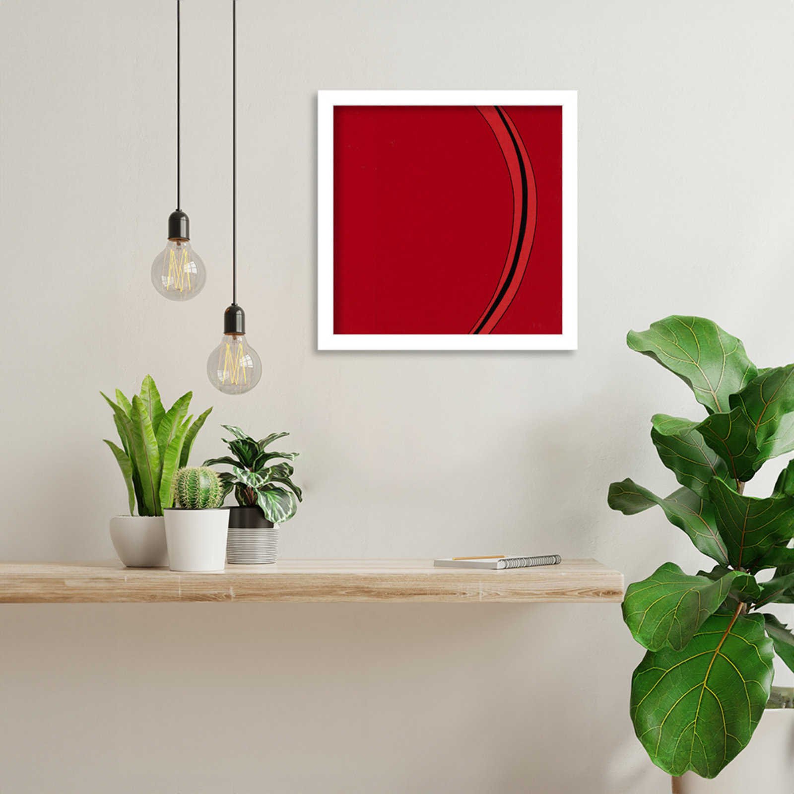 Segment Print by Alex Dunn, White, 13" H x 13" W