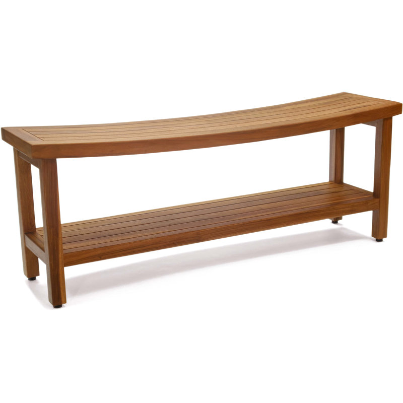 Sumba Teak Shower Bench, Teak Oil, 18" H x 48" W x 12" D