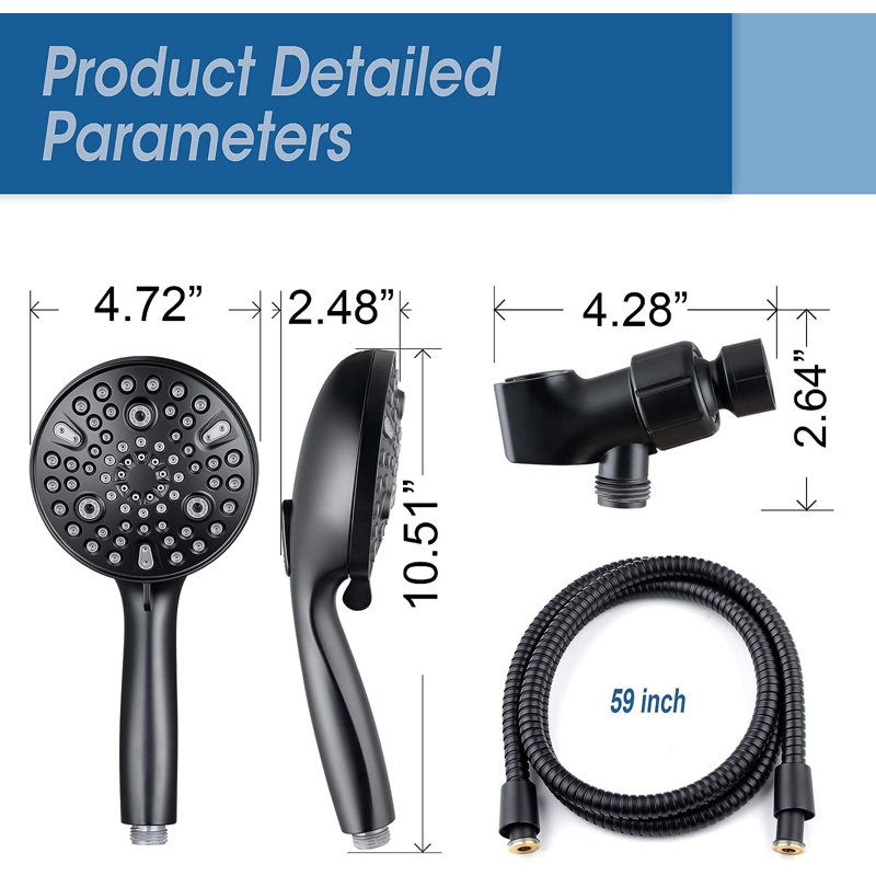 Handheld Shower Head 2.5 GPM GPM, Matte Black