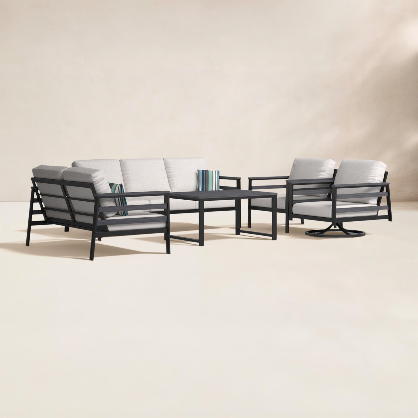 Townsend 7-Person Sunbrella® Patio Seating Group, Sunbrella Canvas Natural