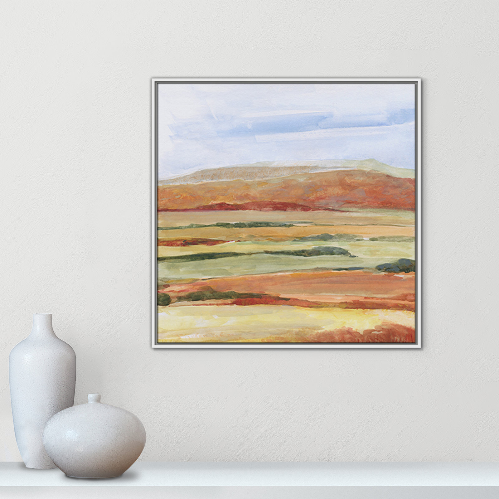 Damali "Sedona Magic" Print by Sally Swatland, 31.5" H x 31.5" W x 2" D, White