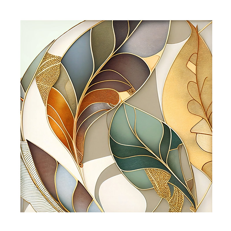 Art sur toile Sasha Fronds Nouveau II, H 14 po x l 14 po