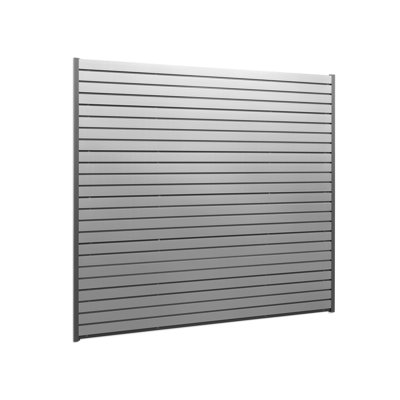 Garage argenté 40 pi Pi. Ensemble de lattes en PVC avec crochet de verrouillage 40 pièces