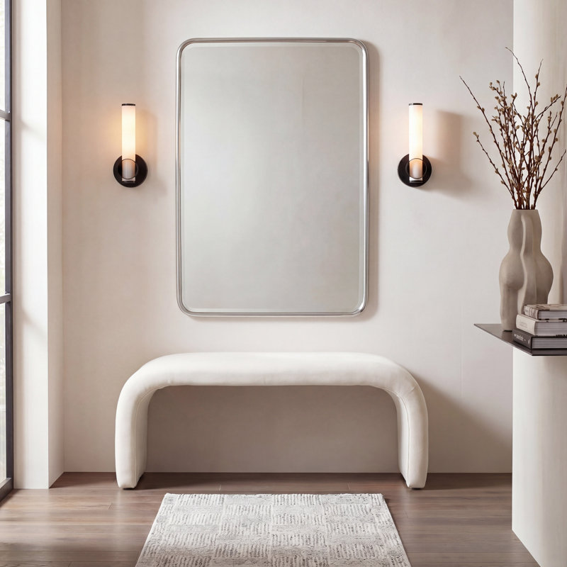 Andee Velvet Upholstered Bench, Cream Velvet