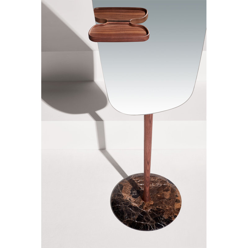 Framed Freestanding Mirror, Brown/Gray