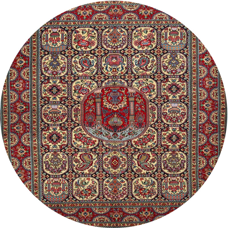 Tapis oriental tissé à la machine Cavide, Rond 6 pi