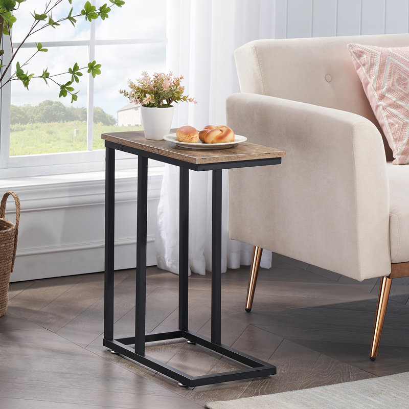Camillie 24'' Tall C Table End Table, Gray Top/Gray Base