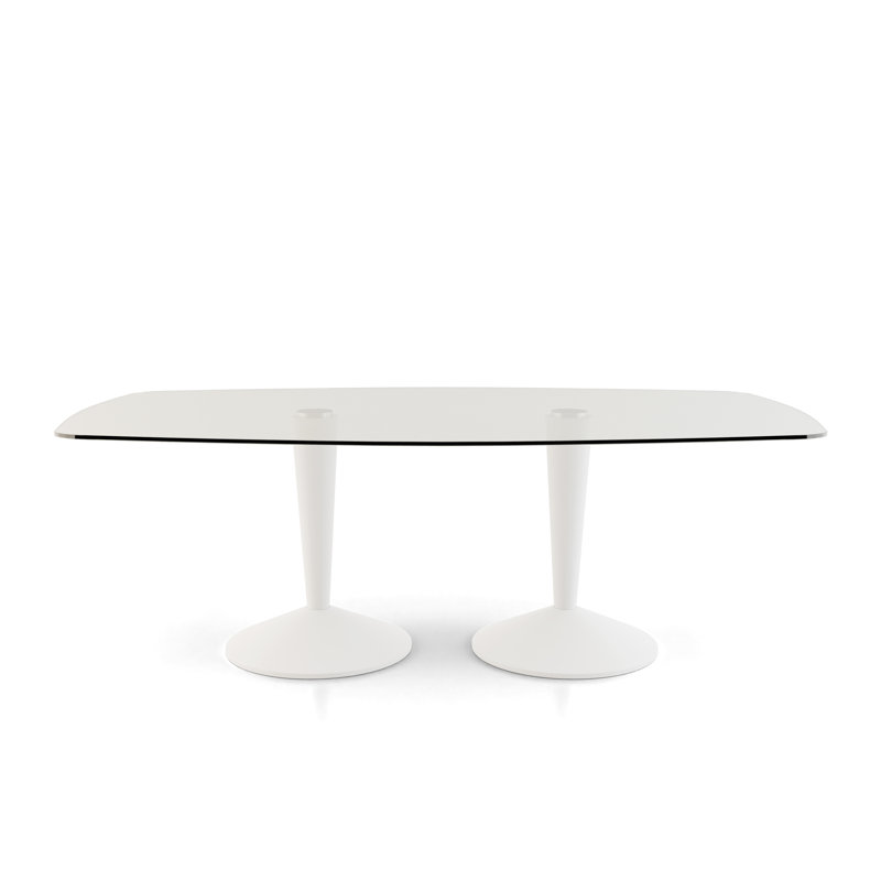 Seelinger Glass Top Dining Table, White