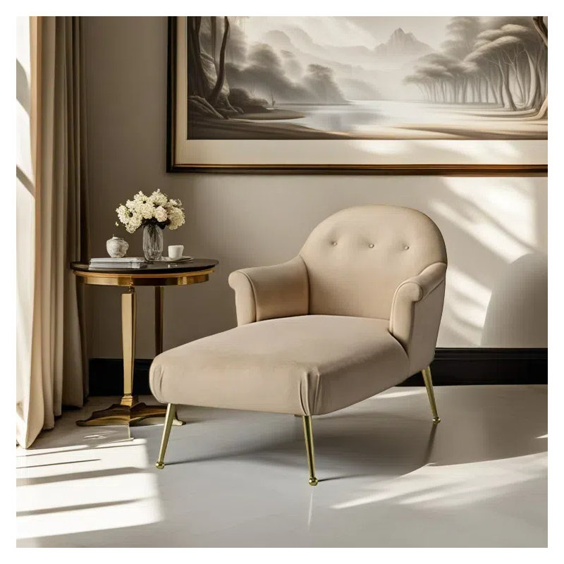 Chaise longue simple et confortable, Beige