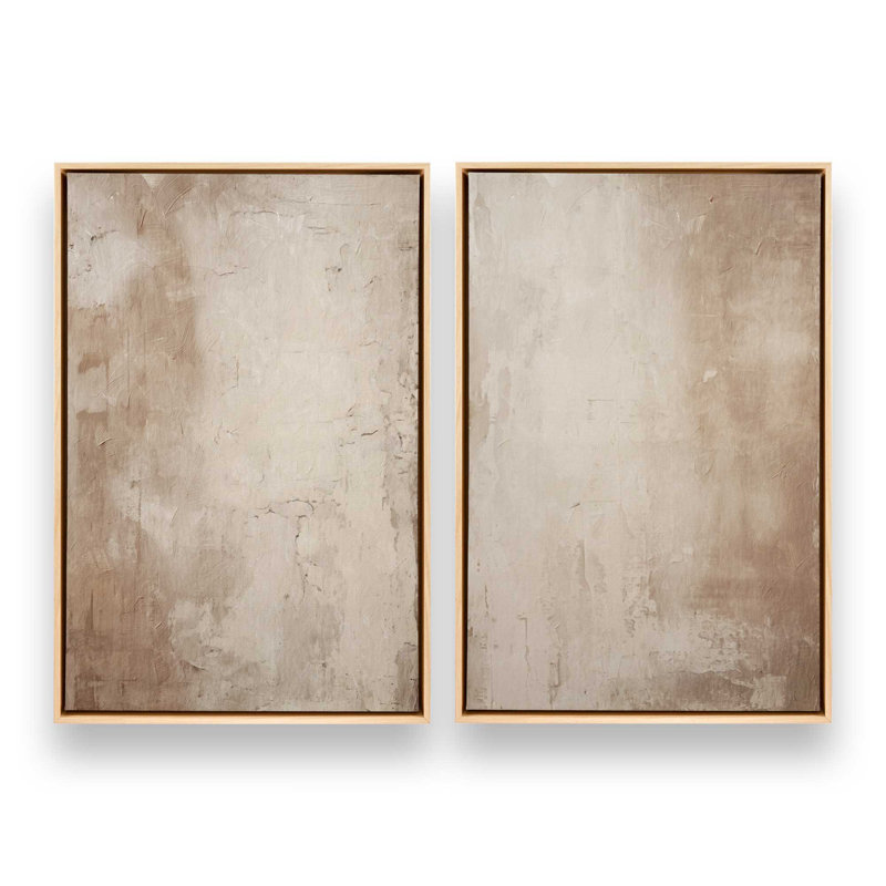 Fresco's Silent Tale, ensemble de 2 impressions sur toile dans un cadre, H 19 po x l 26 po, Reproduction avec cadre flottant