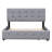 Upholstered Queen Platform Bed With 4 Drawers And Classic Headboard - Gray No Box Spring Attractive Button- In Size Strong Chic Design-124868296