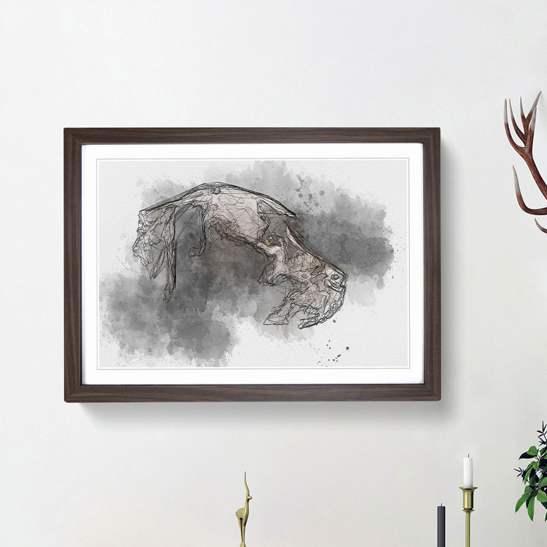 Chocolate Brown Labrador Dog in Abstract - Picture Frame Graphic Art Print