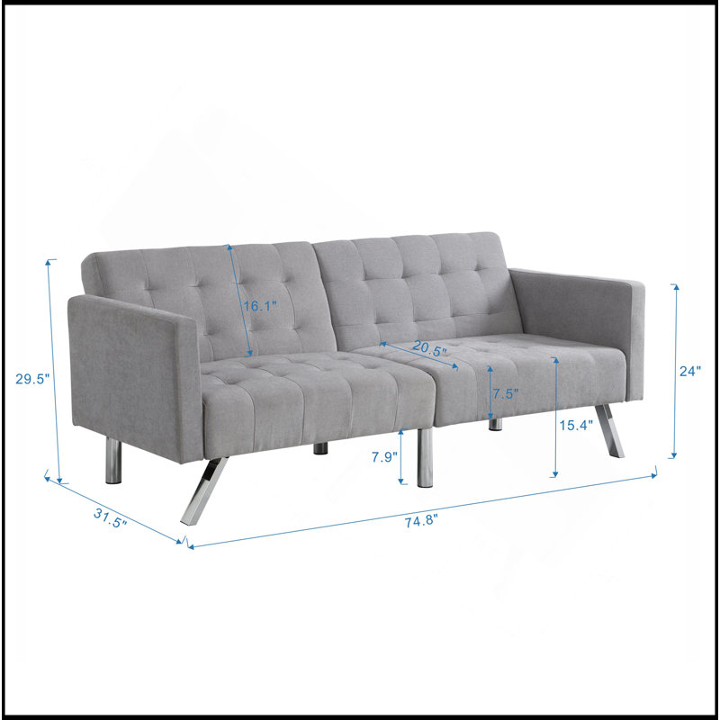 Canapé-lit Canapé-lit convertible gris clair pliable, Gris clair