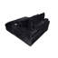 Chaise longue contemporaine en velours côtelé de style fourrure noire, 2 porte-gobelets, hublots, pieds à profil bas et coussins transitionnels équipés de bois inclus