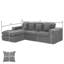 Canapé modulaire en L réversible de 105 po avec repose-pieds et coussins, canapé en tissu d'ameublement en velours côtelé moelleux et moderne, canapé spacieux pour salon et appartement-121085215