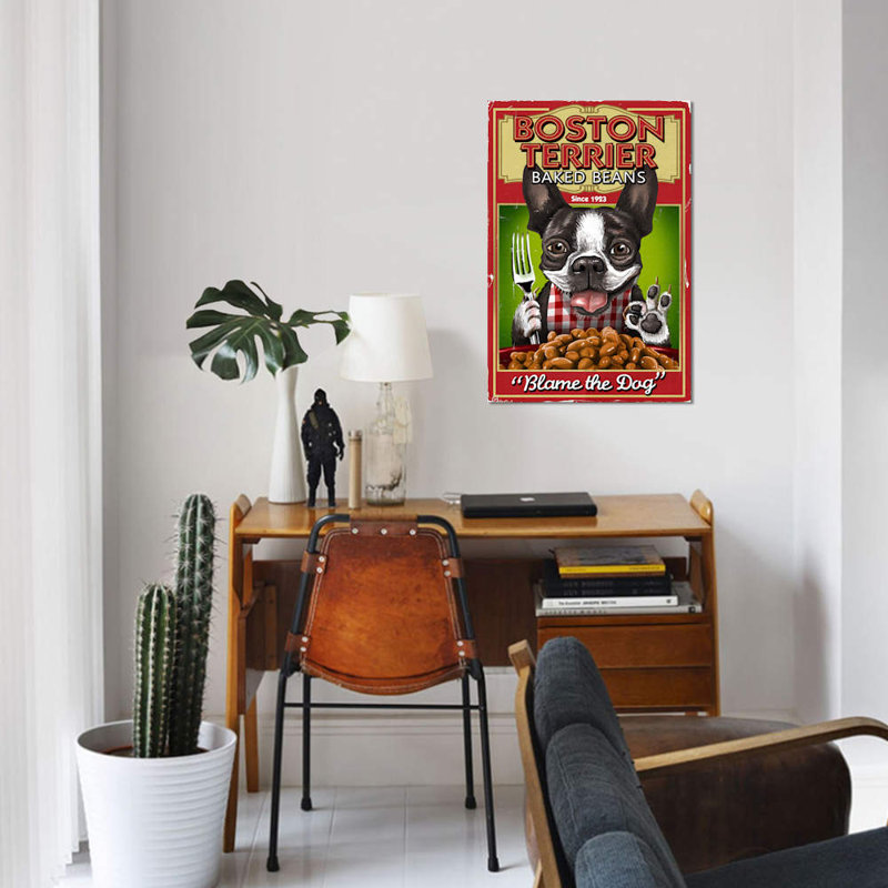 Boston Terrier Baked Beans by Lantern Press - Wrapped Canvas Print, 66.04 cm H x 45.72 cm W x 3.175 cm D