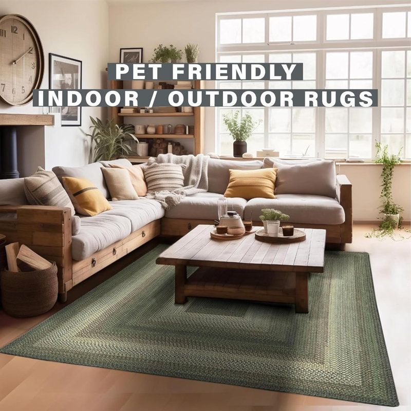 Cedar Ridge Ultra Durable Braided Rugs Braided Rug / Washable Indoor/Outdoor Rug, Rectangle 6' x 9'