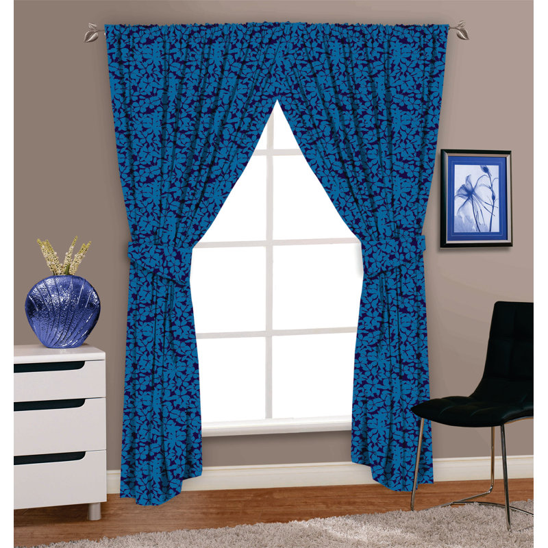 AUTUMNAL Bruyning Pencil Pleat Sheer Curtains, 167 W x 137 D cm, Blue