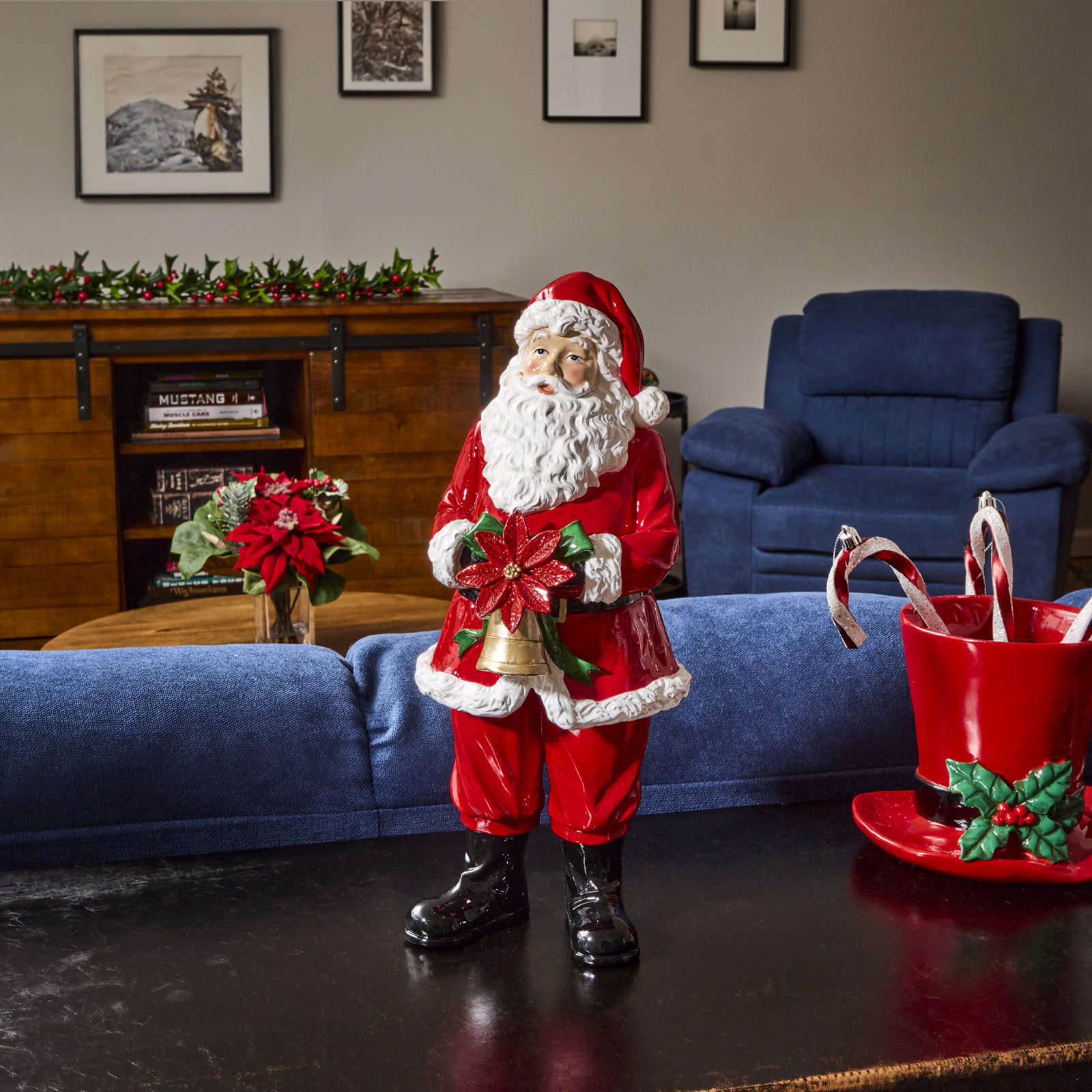 Lezcano Santa with Bell Figurine