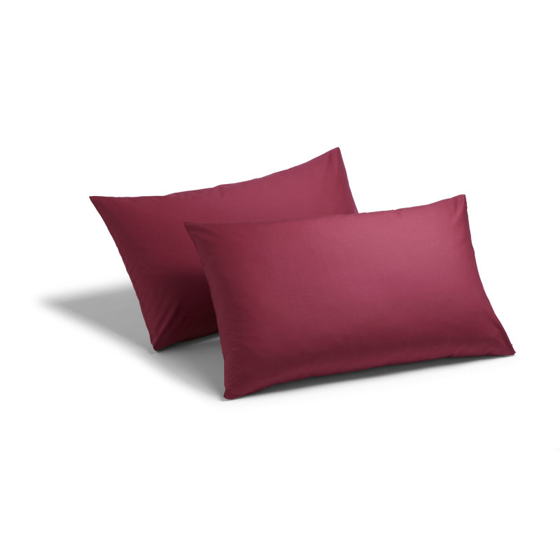 Izyan Cotton Blend Standard Pillow Case, Burgundy