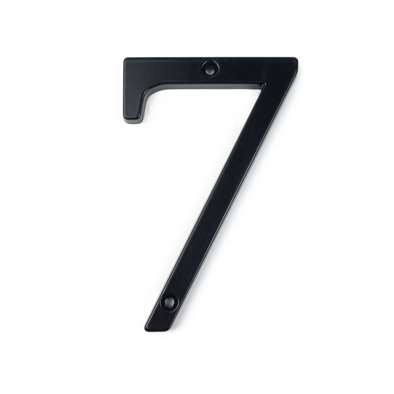 Numéro de maison en métal 4 po (10 cm), alliage de zinc, Noir, 7