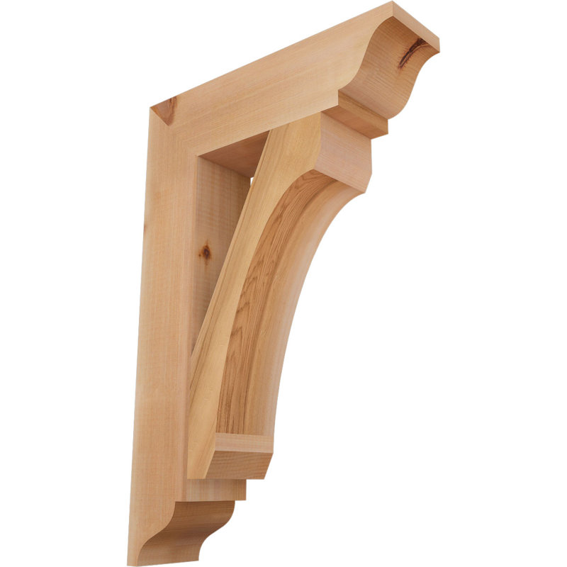 Support en bois rustique traditionnel BKTLEC01, Cèdre rouge de l'Ouest (lisse), H 24 po x l 3,5 po x P 16 po