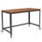 Coventry Computer Table and Desk in Brown Oak Wood Grain Finish with Metal Wheels