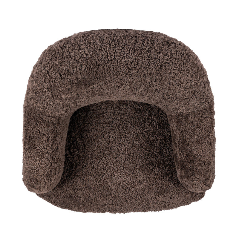 Julius Swivel Chair, Cocoa Shearling