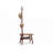 Natural Solid Wood Shoe Stool With Cloth Hanger