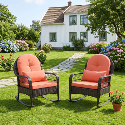 Chaise berçante d'extérieur avec coussins Amvi