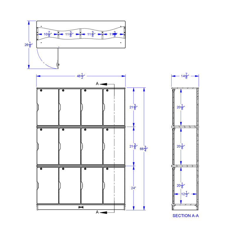 Jonti-Craft® Stacking Lockable Lockers - Triple Stack